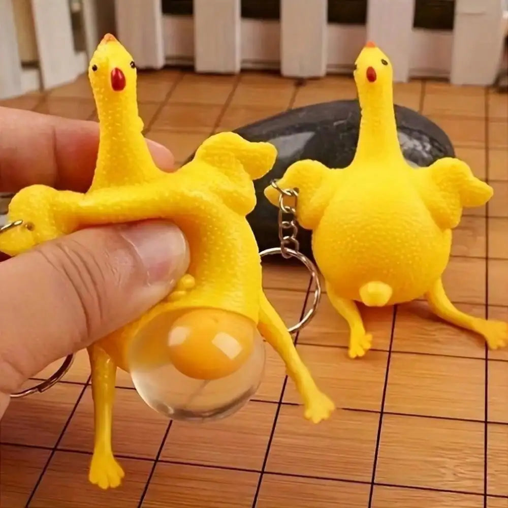 1 Piece Egg-Laying Chicken Keychain