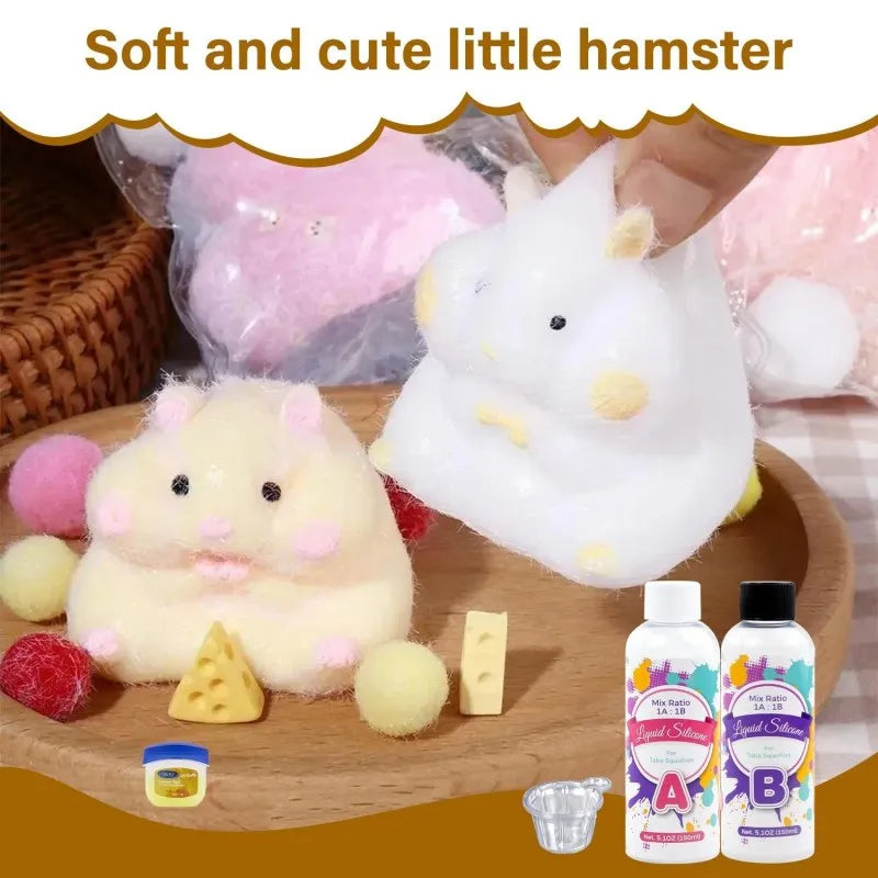 DIY Taba Squishy Kit Liquid Silicone Gel for Making Super Soft Squishy Christmas Gift Kit for DIY Hamsters Cat Paws Squishies