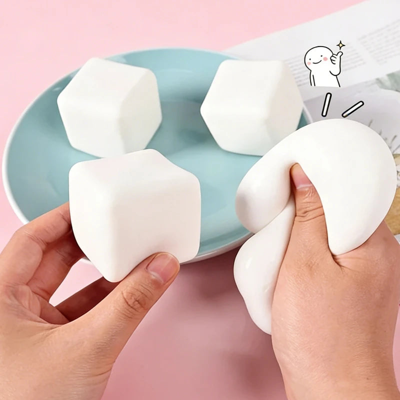 Cloud-Soft Comfort: Squishy Milk White Tofu Toy