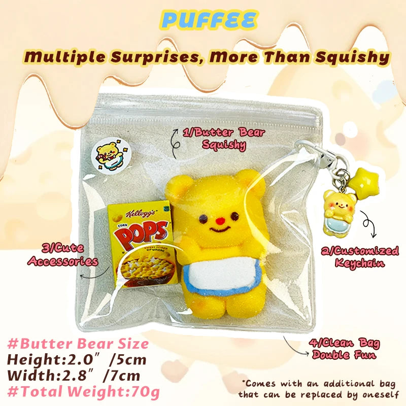 Butter Bear Food-grade Silicone  Taba  Squishy