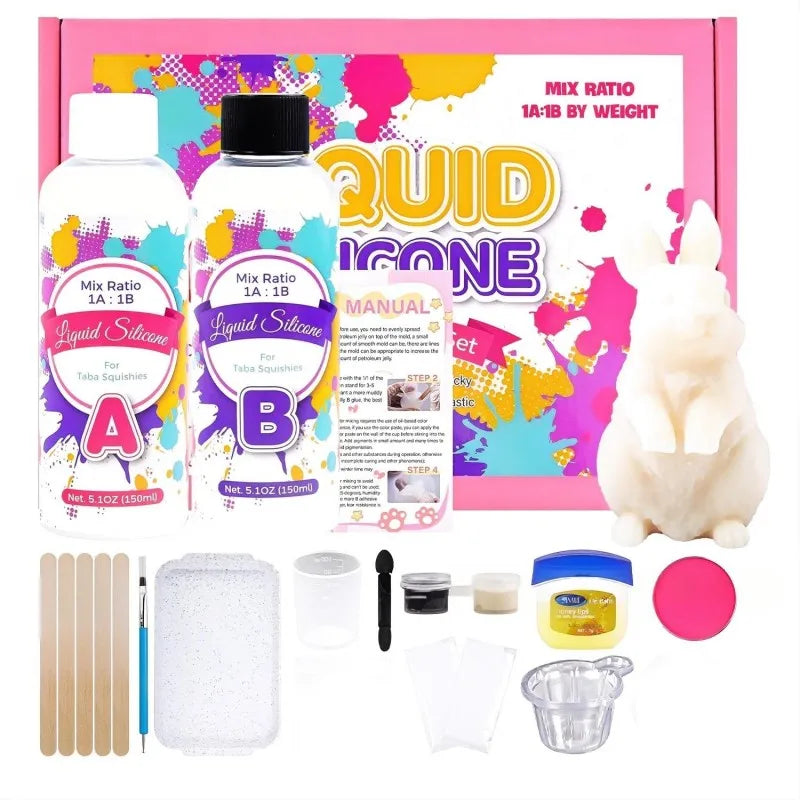 DIY Taba Squishy Kit Liquid Silicone Gel for Making Super Soft Squishy Christmas Gift Kit for DIY Hamsters Cat Paws Squishies
