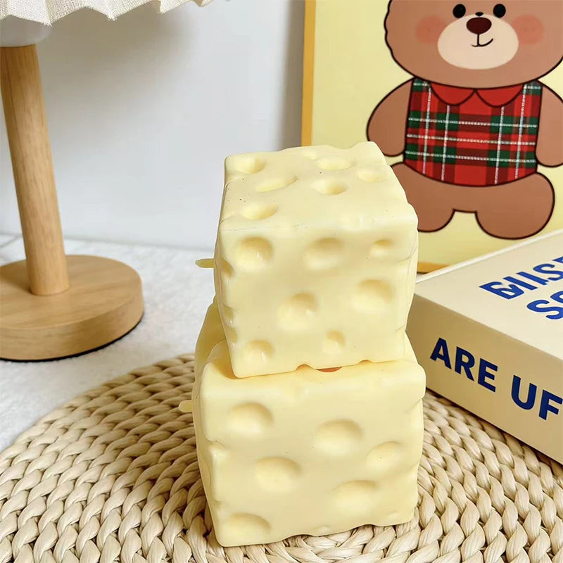 7CM Jumbo Cheese Cube Stress Ball