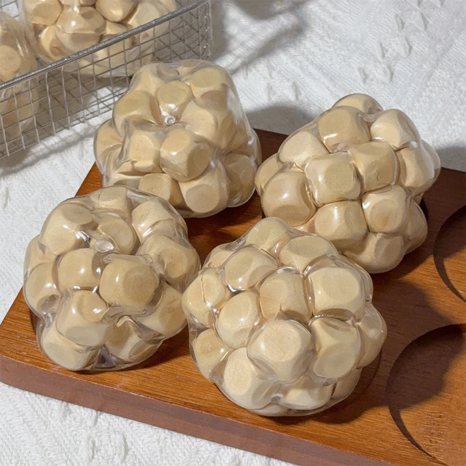 Soothe & Play: Handmade Wooden Noisy Ball Toy