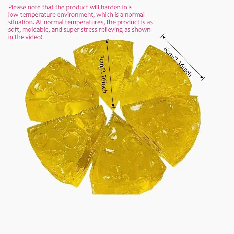 Pack of honey and cheese squishy stress relief toys