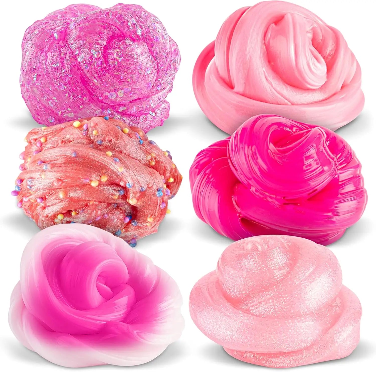 Pink Slime Putty Set - 6 Fun Sensory Fidget Toys