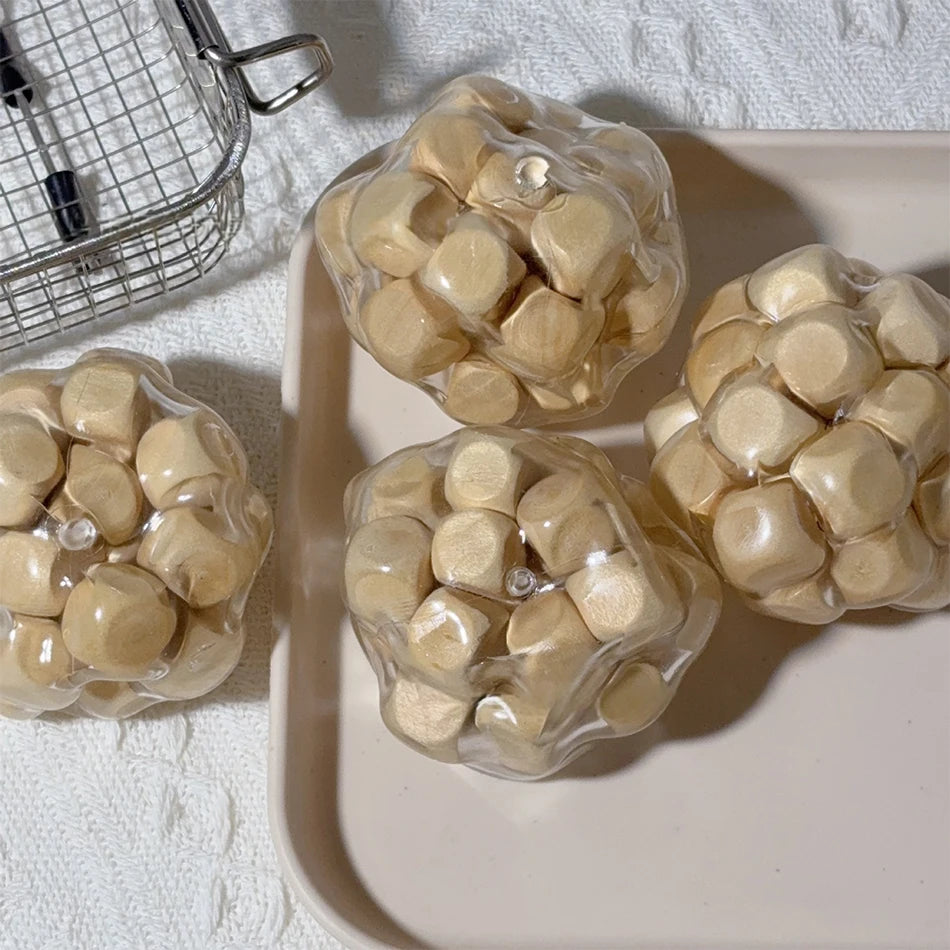 Soothe & Play: Handmade Wooden Noisy Ball Toy
