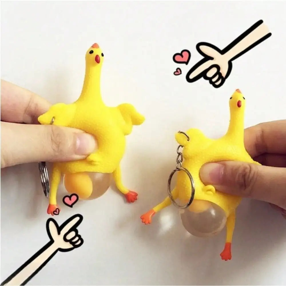 1 Piece Egg-Laying Chicken Keychain