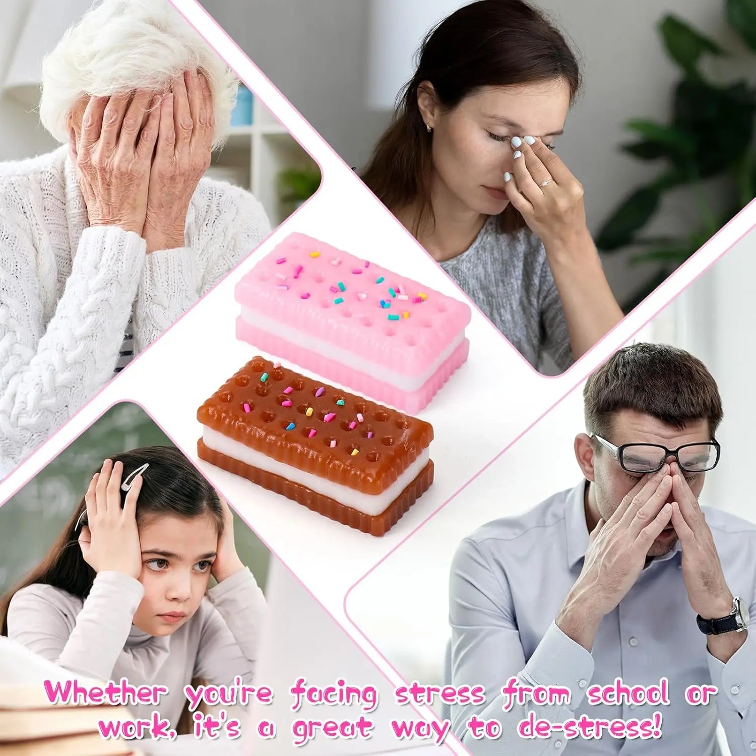 Double Relief: 2-Piece Cookie Squishy Fidget Toy
