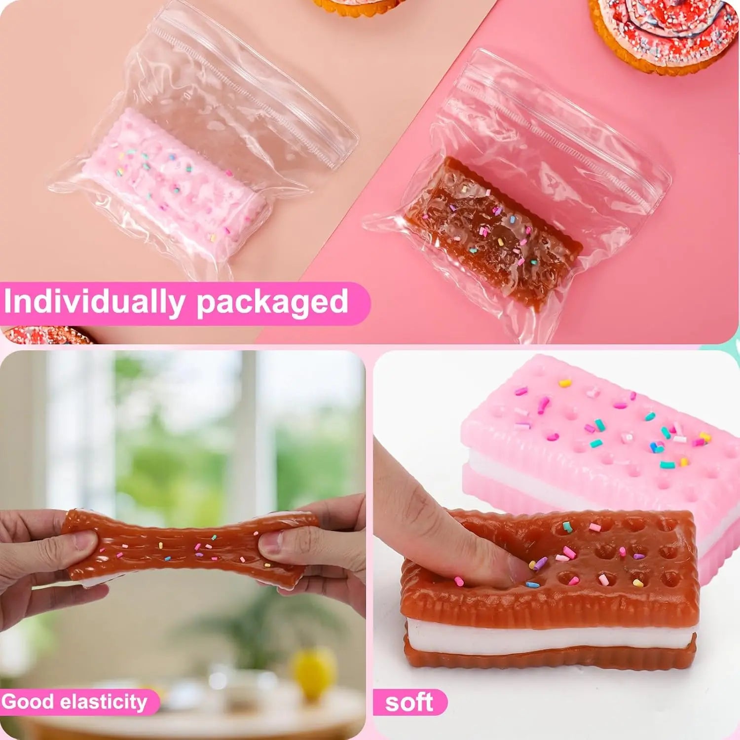 Double Relief: 2-Piece Cookie Squishy Fidget Toy