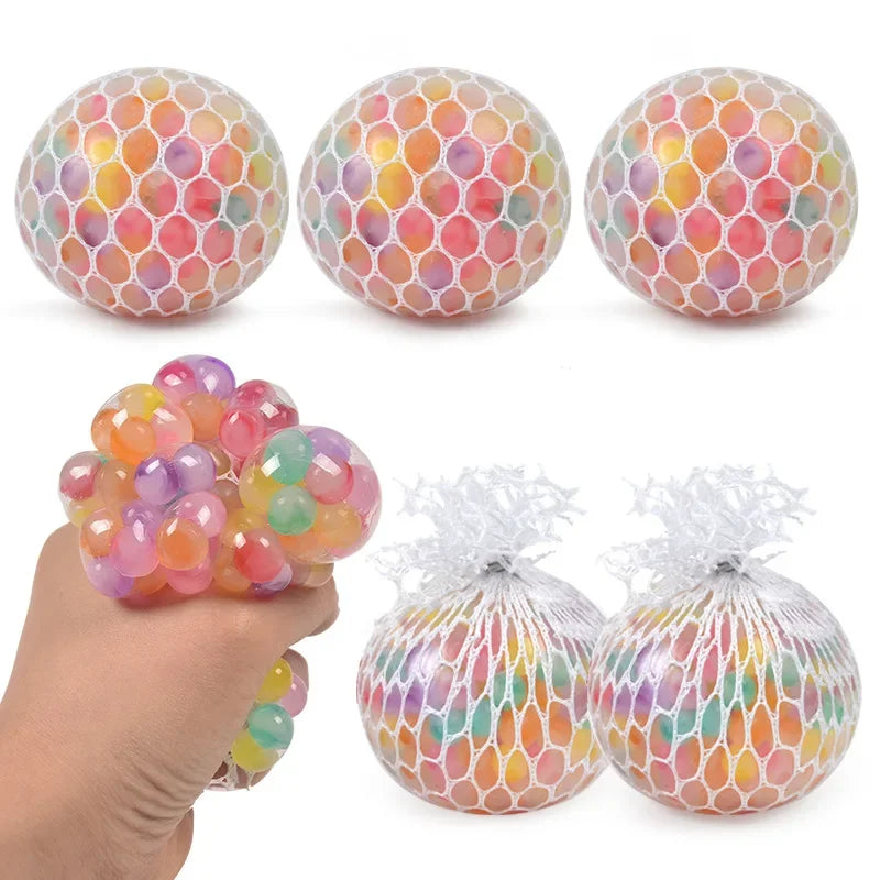 6cm Kids Exotic Pinch The Rainbow Bead Squishy
