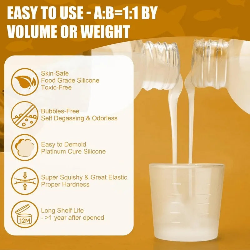 DIY Taba Squishy Kit Liquid Silicone Gel for Making Super Soft Squishy Christmas Gift Kit for DIY Hamsters Cat Paws Squishies