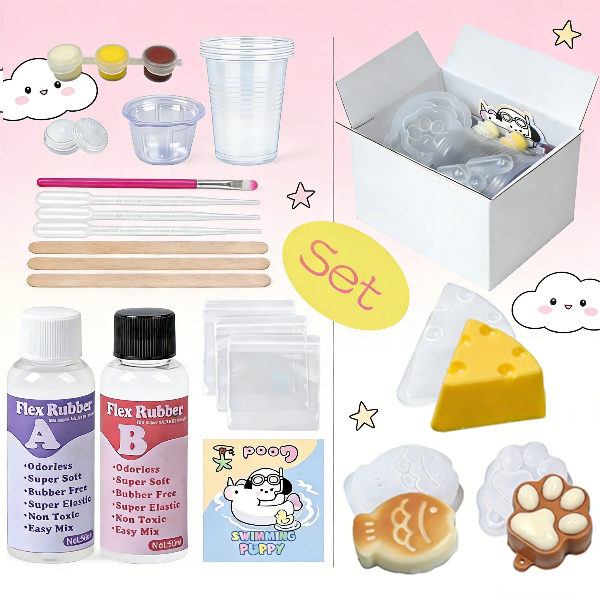 DIY Taba Squishy Kit Set Liquid Gel