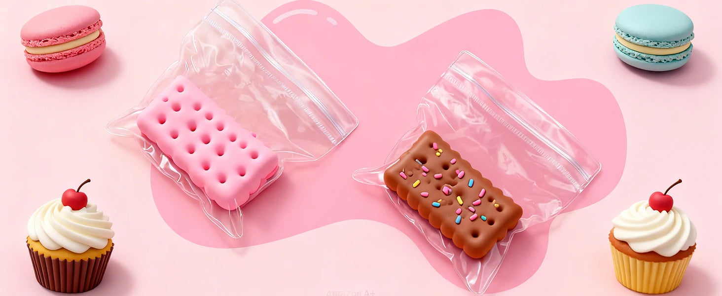 Double Relief: 2-Piece Cookie Squishy Fidget Toy