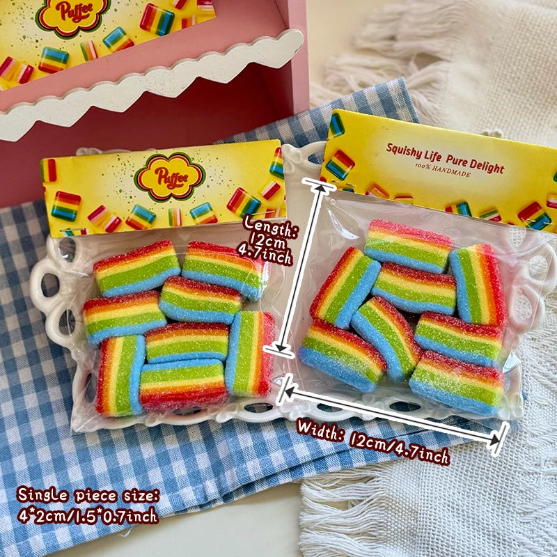 Rainbow Sour Strip Squishy Toy