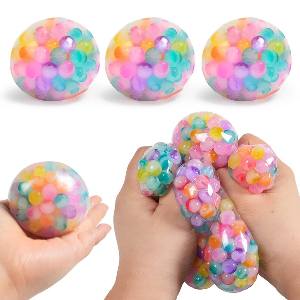 6cm Kids Exotic Pinch The Rainbow Bead Squishy