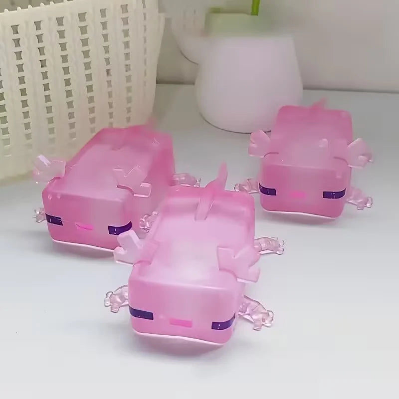 Adorable axolotl gel squishy showing soft texture