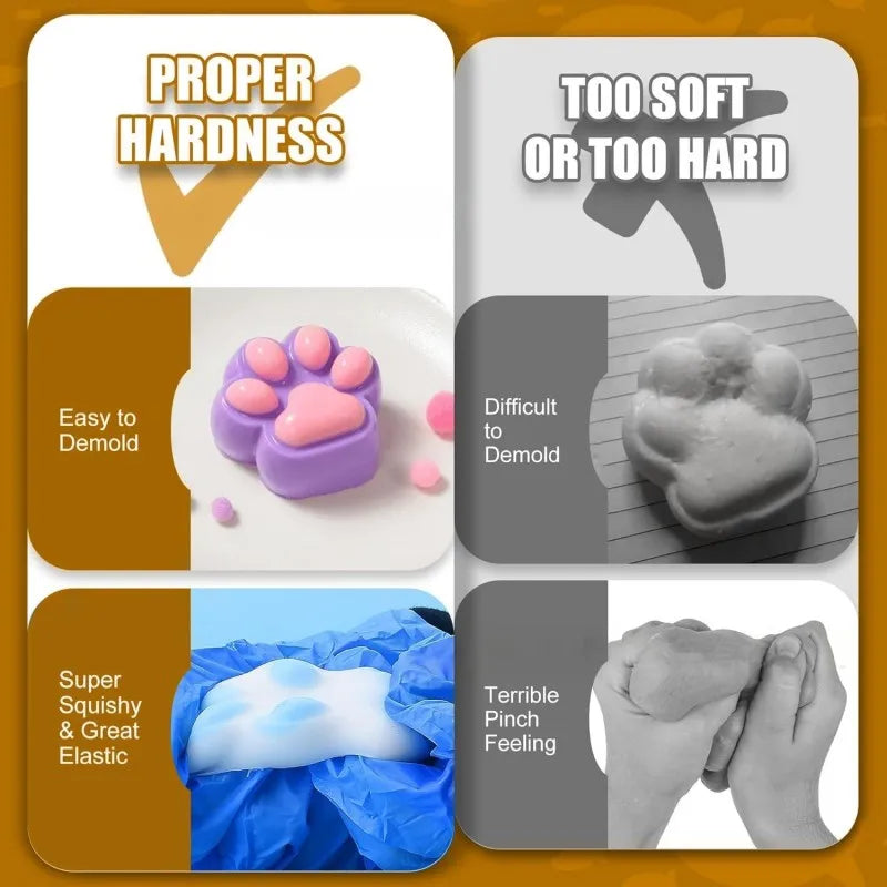 DIY Taba Squishy Kit Liquid Silicone Gel for Making Super Soft Squishy Christmas Gift Kit for DIY Hamsters Cat Paws Squishies