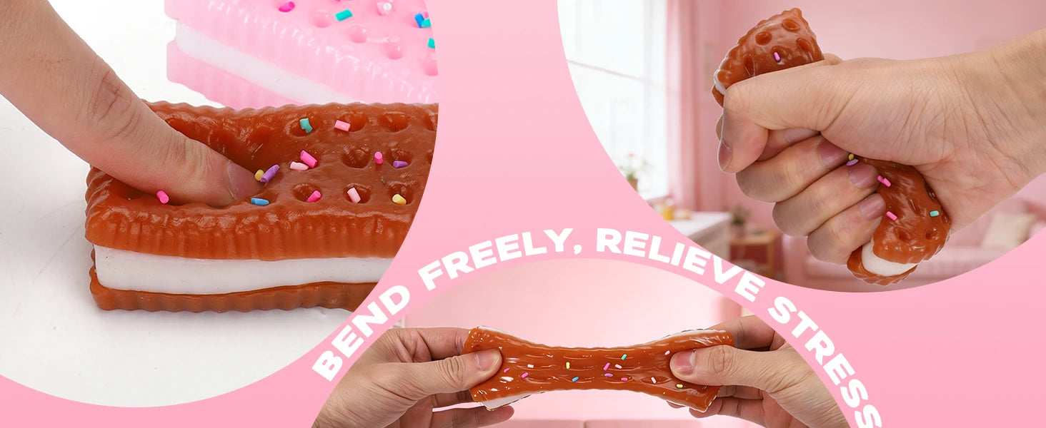Double Relief: 2-Piece Cookie Squishy Fidget Toy