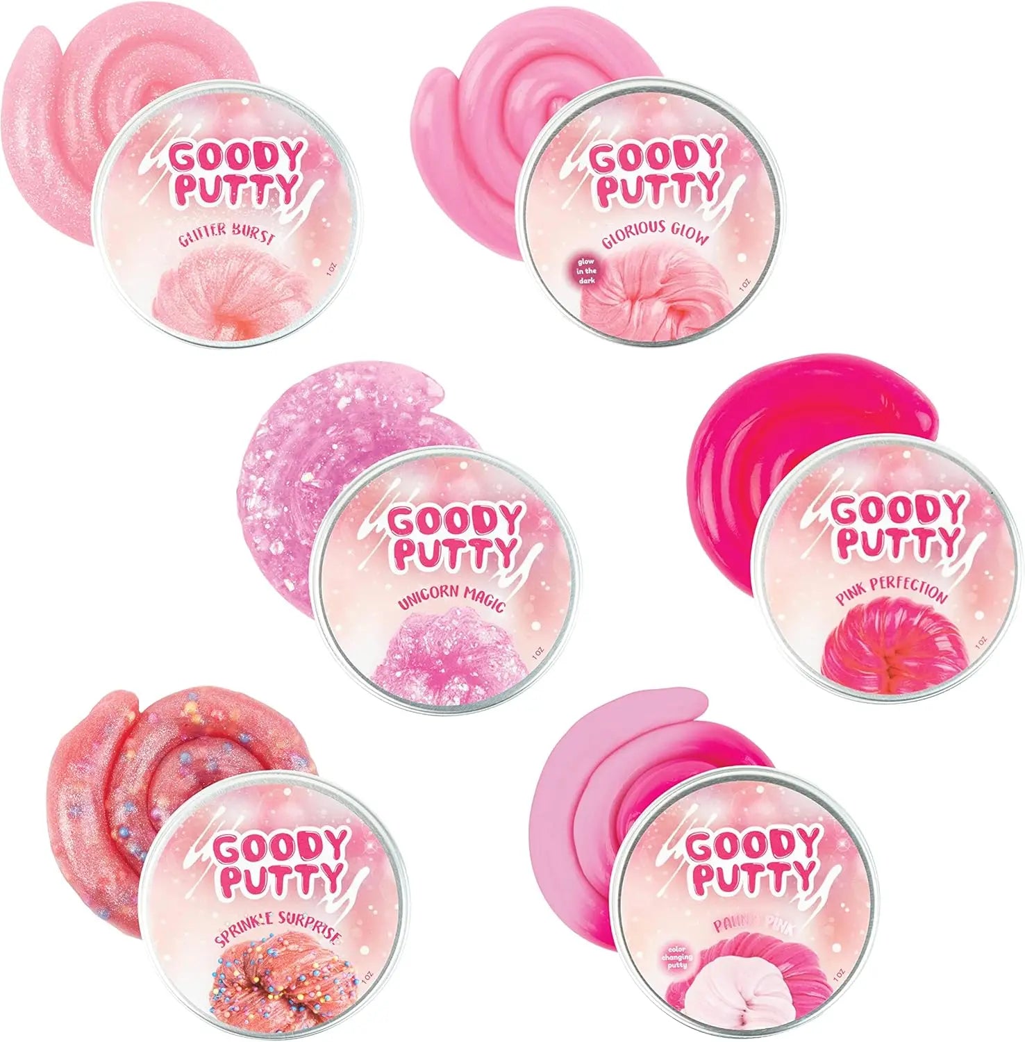 Pink Slime Putty Set - 6 Fun Sensory Fidget Toys