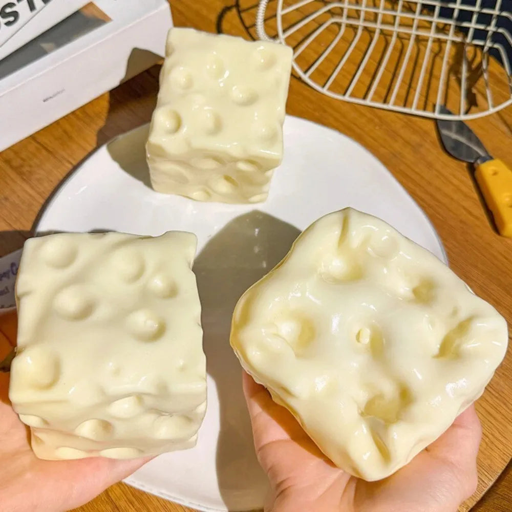 Cheesy Comfort: Taba Cheese Cube Squishy Toy