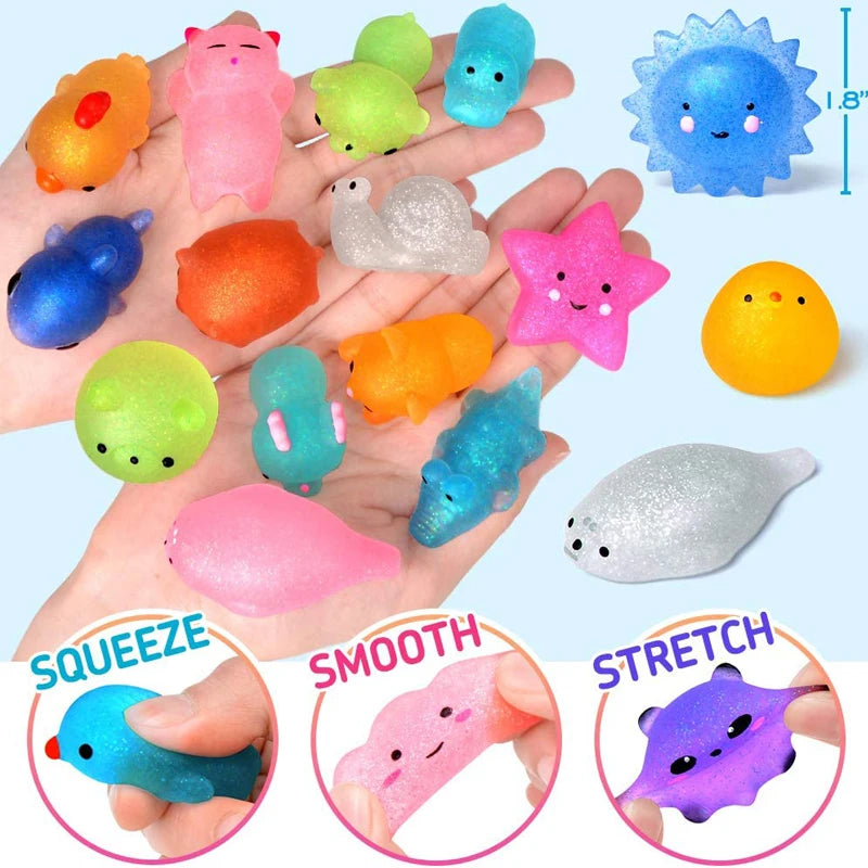 Mochi Squishy Glitter Animal  Stress Toy