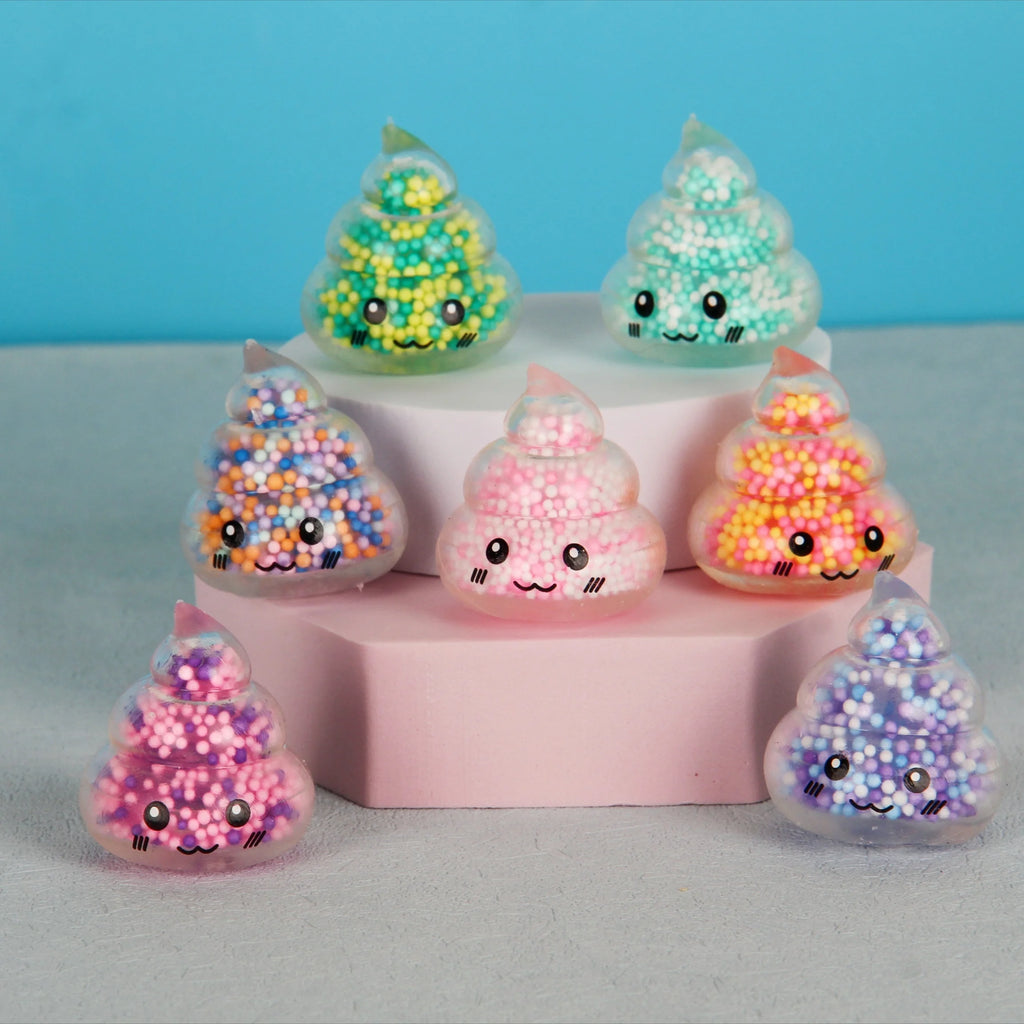 4pcs JOOYAPIE Mini Stretchy Poop-Shaped Toy
