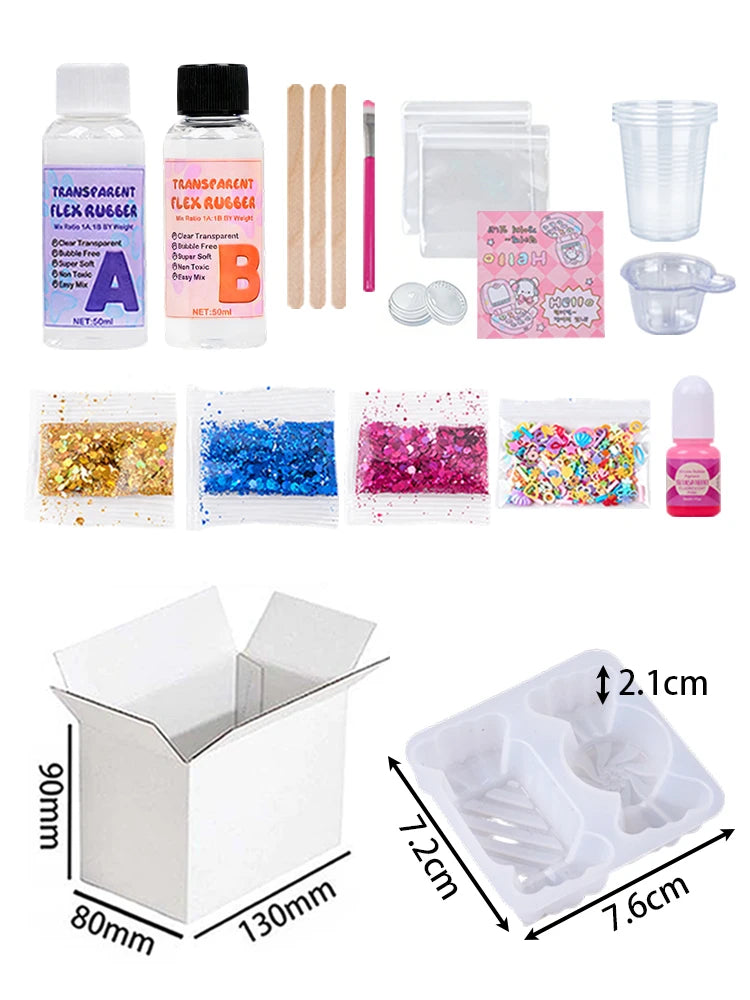 Candy Taba Squishy Kit Transparent Liquid Gel Silicone Squishy Making Tools 