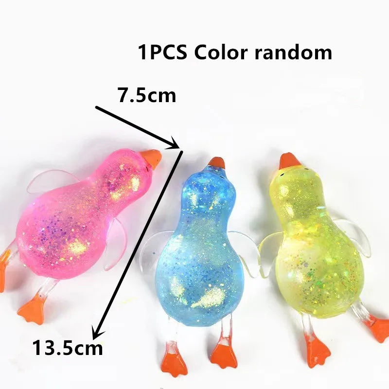 Maltose Colorful Aurora Duck Squeeze Toy