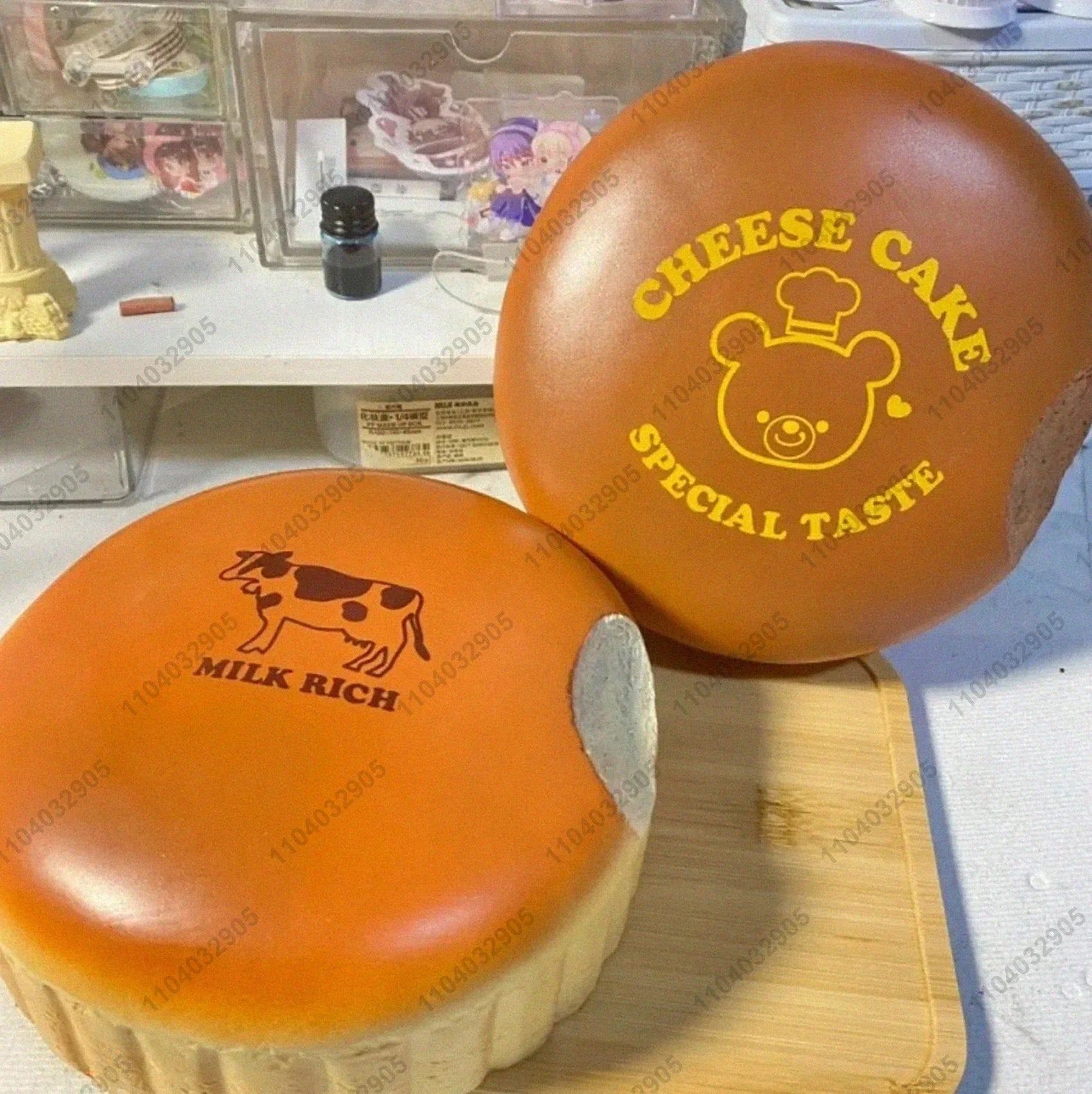 Cow & Bear Pattern Cheese Cake Slow Rising Squishy