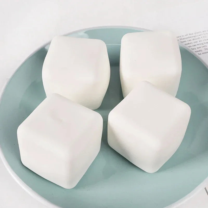 Cloud-Soft Comfort: Squishy Milk White Tofu Toy