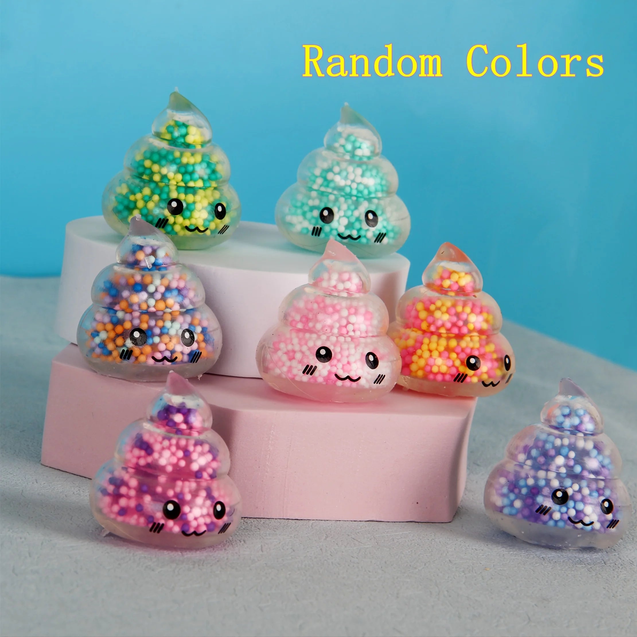 4pcs JOOYAPIE Mini Stretchy Poop-Shaped Toy