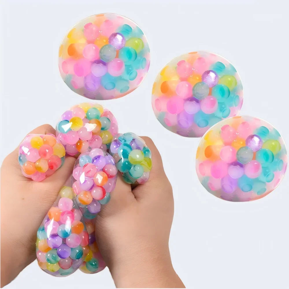 6cm Kids Exotic Pinch The Rainbow Bead Squishy